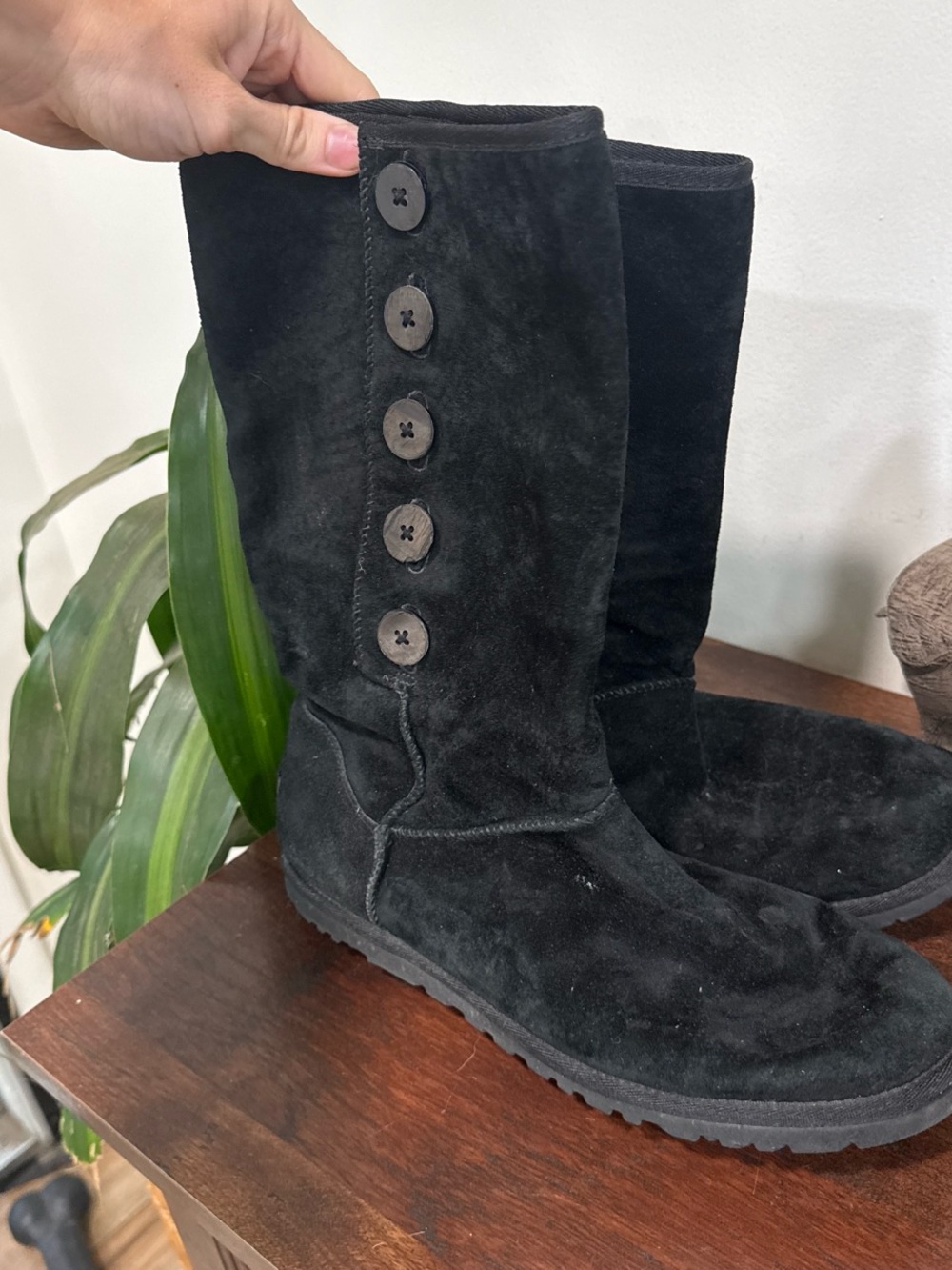 Black UGG Button-Accented Men’s Mid-Calf Boots